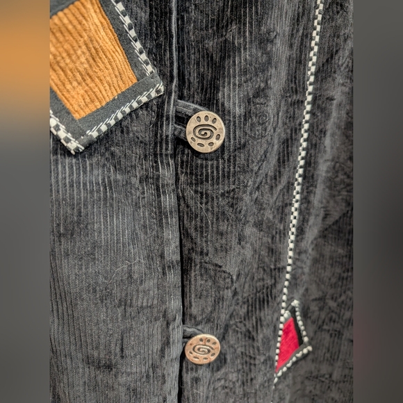 Rare Vintage 80s 90s Red Rover Corduroy Patchwork Jacket - Oversized - Picture 6 of 8